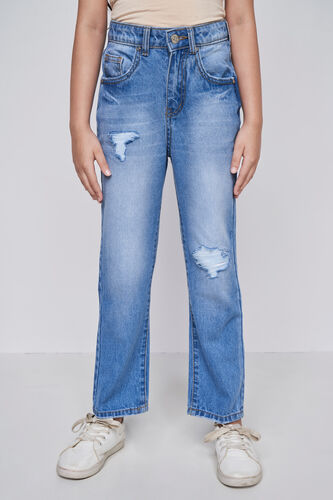 Light Blue Solid Denim Bottom, Light Blue, image 1